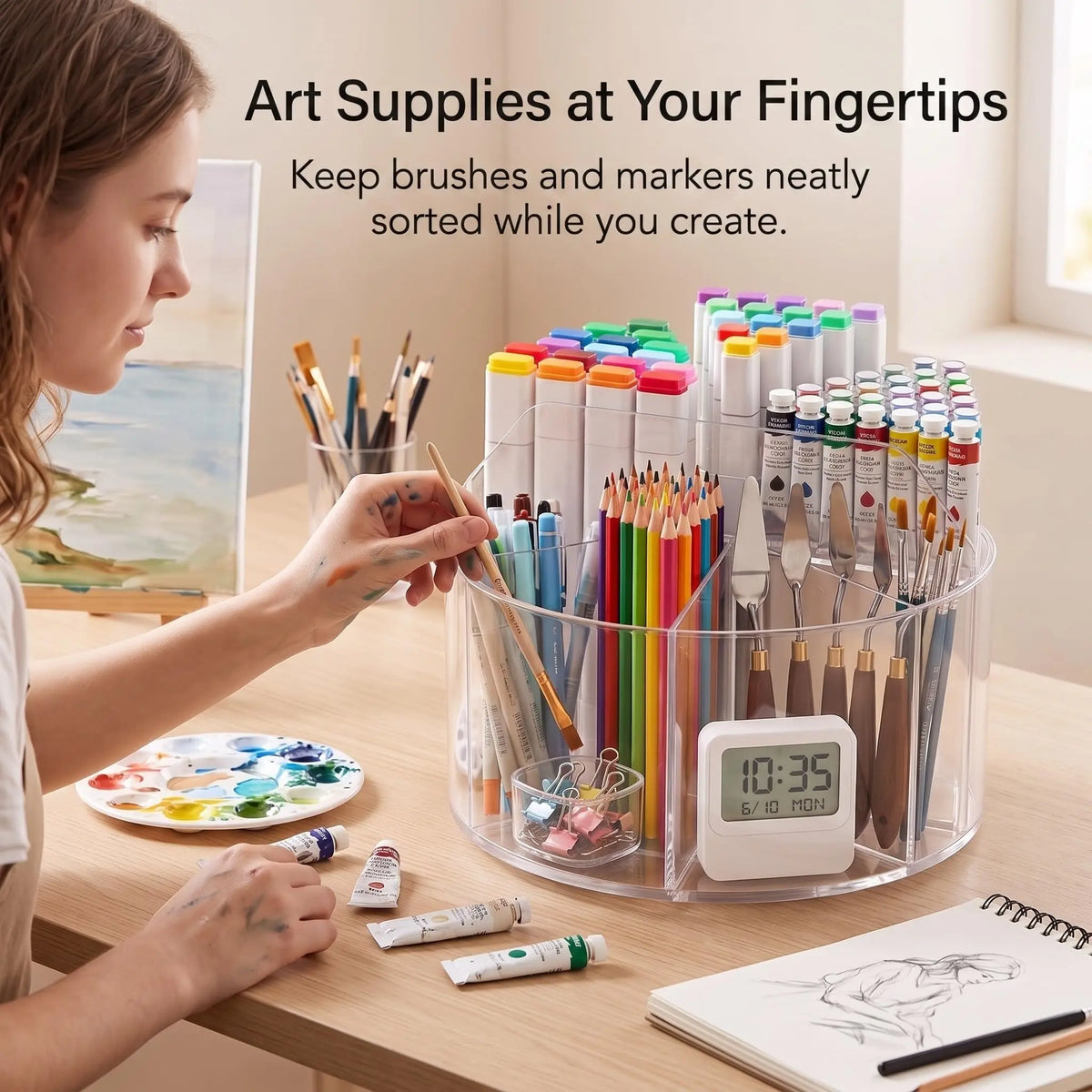 360-Degree Rotating Pen Holder