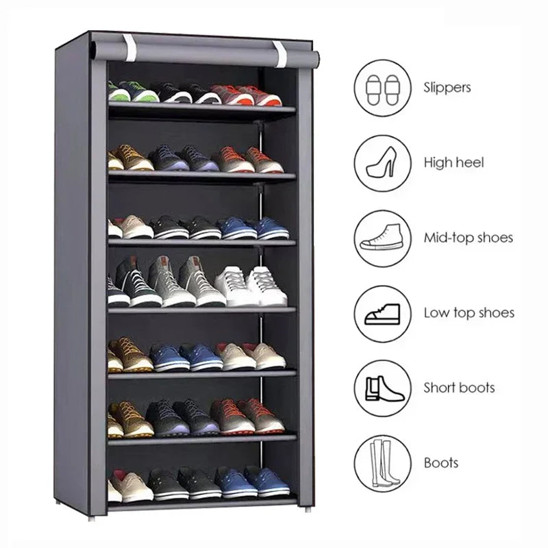 8-Tier Stackable Shoe Rack – Holds 48 Pairs
