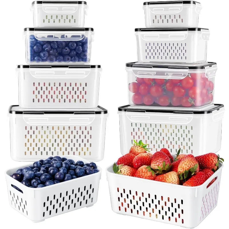 Stackable Food Storage Containers with Lids, 6-Pack