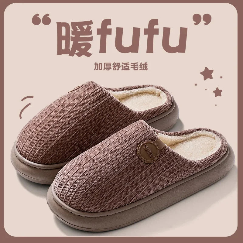 Women's Plush Fleece-Lined House Slippers (Non-Slip)