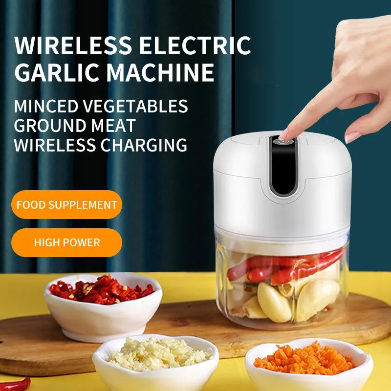 Mini USB Electric Vegetable Chopper – Rechargeable One-Touch Mini Food Processor