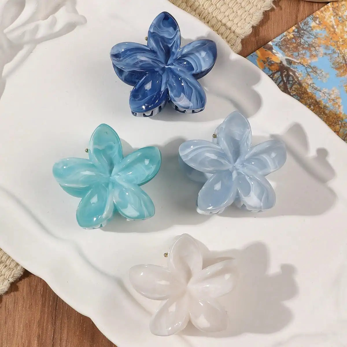 Flower Hair Claw Clips, 4-Pack