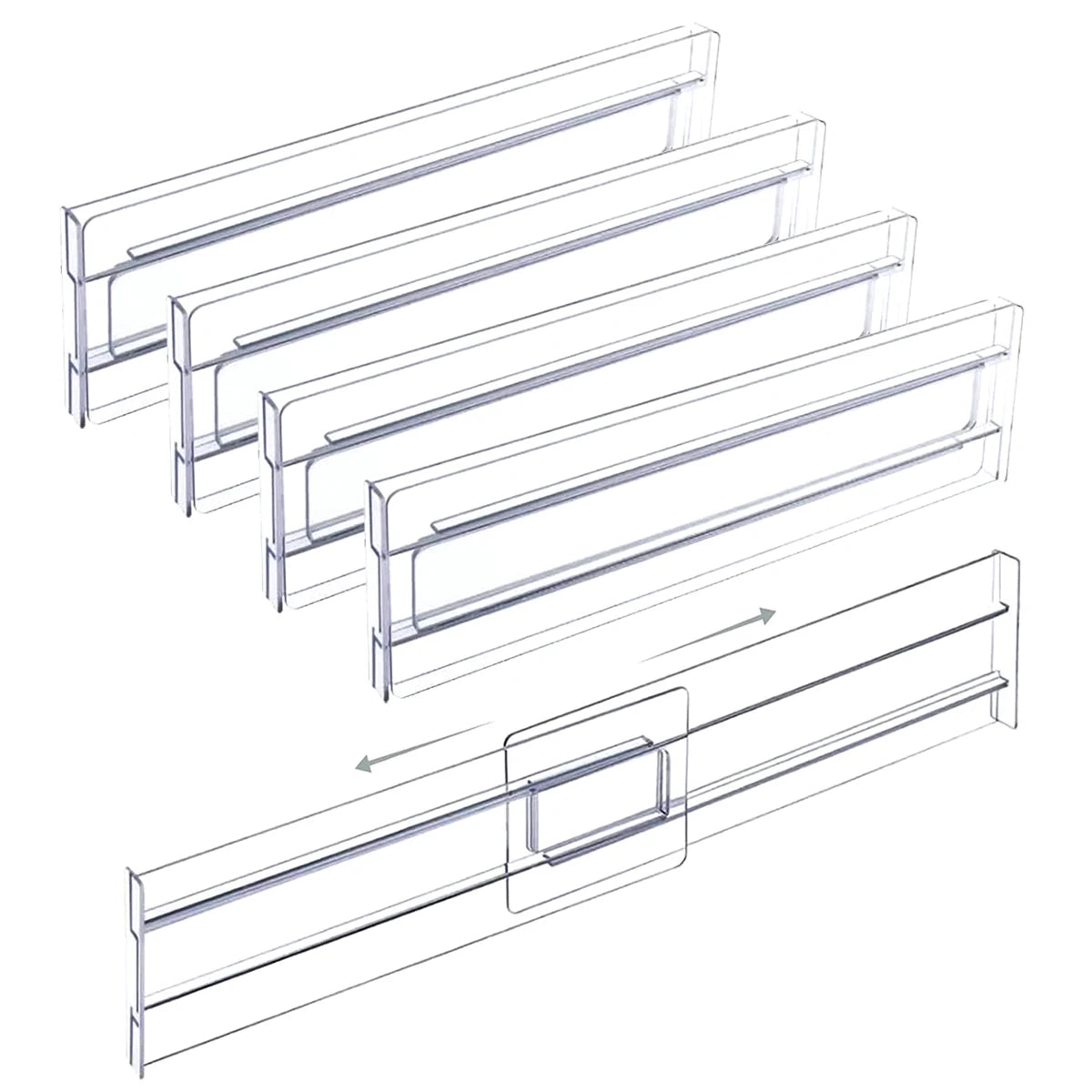 Adjustable Bamboo Drawer Dividers – 4-Pack