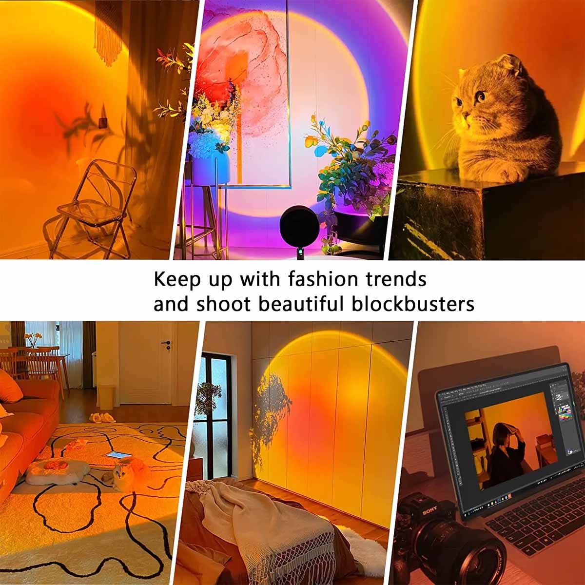 SunsetGlow Projection Lamp – 16-Color Sunset Projector with Remote