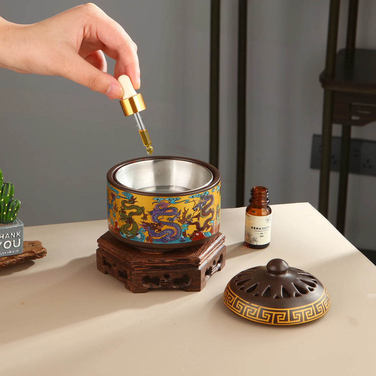 Ceramic Essential Oil Burner, 3-Piece Set