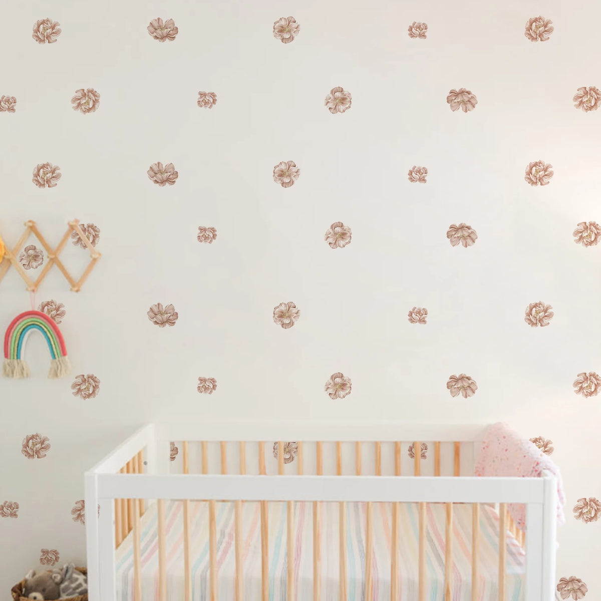 Large Pink Peony Flower Wall Stickers