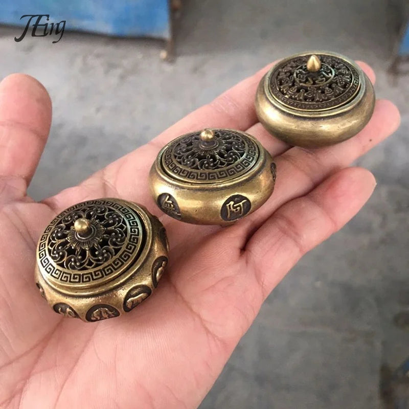 Retro Brass Incense Burner with Cover