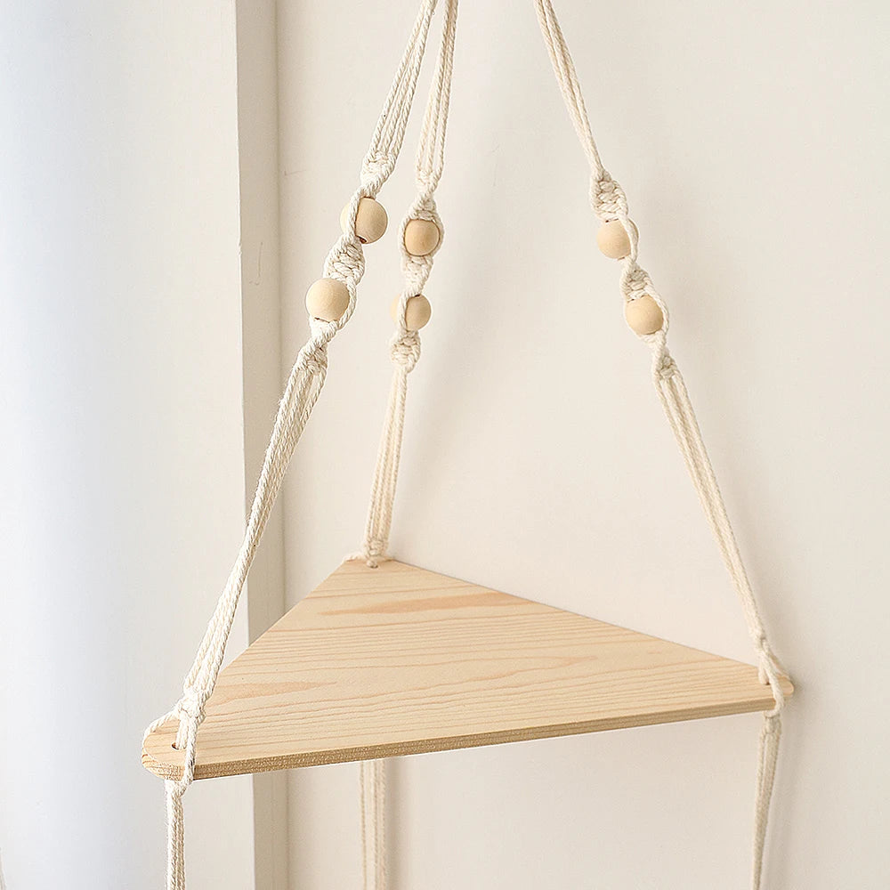 3-Tier Floating Wall Shelf (Triangle Corner) – CozyGlow