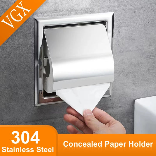 304 Stainless Steel Wall-Mount Toilet Paper Holder