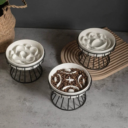 3D Ceramic Dog Dinner Plate Bowl