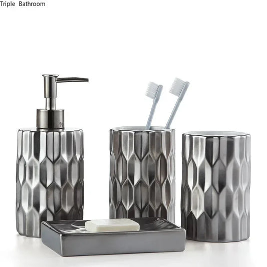 4-Piece Ceramic Bathroom Accessories Set