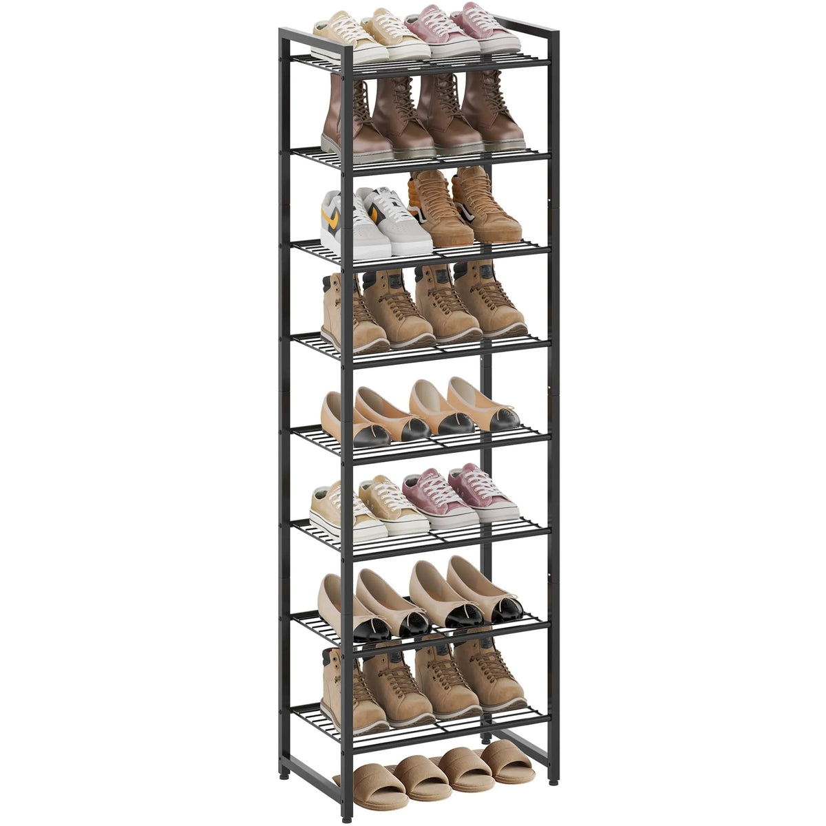 8-Tier Stackable Shoe Rack – Holds 48 Pairs