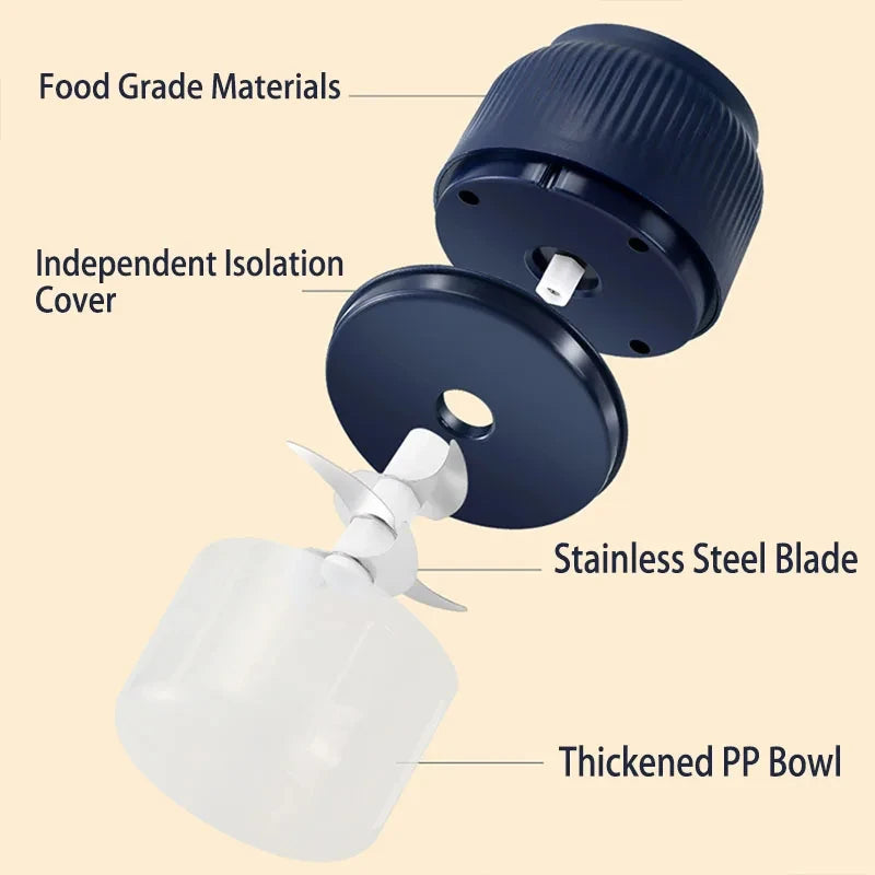 Mini USB Electric Vegetable Chopper – Rechargeable One-Touch Mini Food Processor