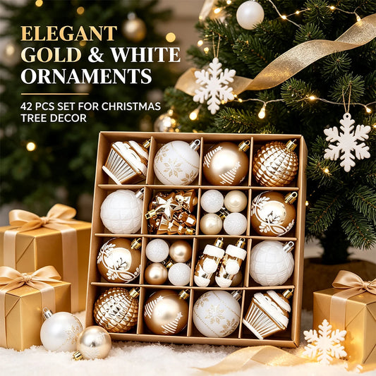 42-Piece Shatterproof Christmas Ornament Set