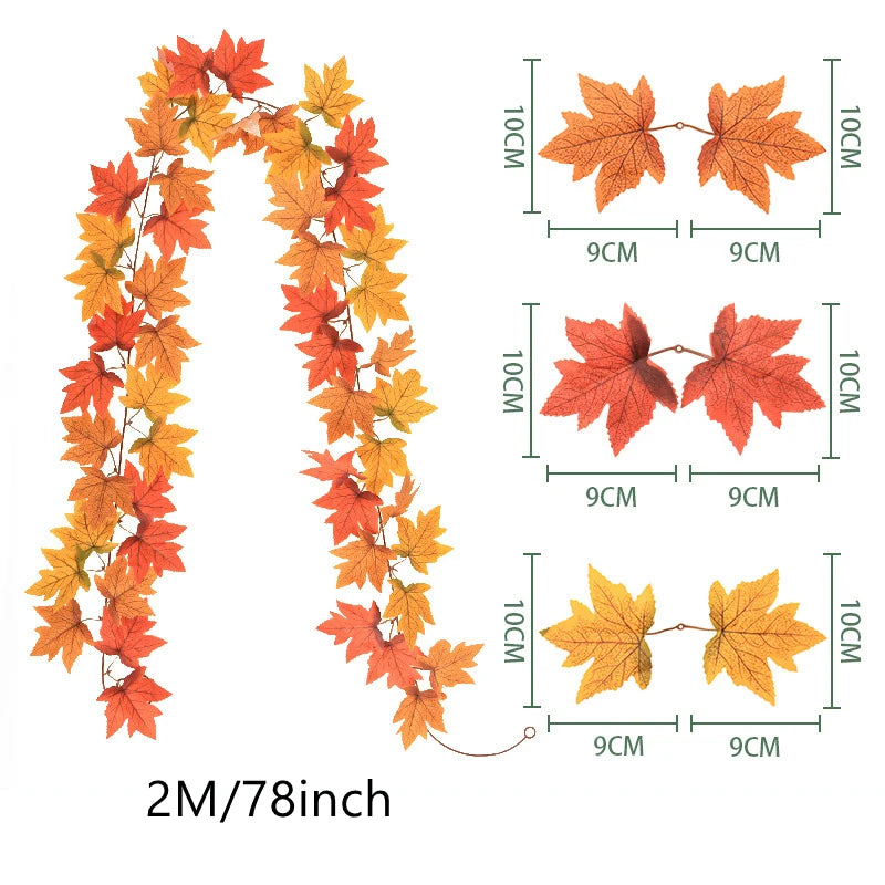 Artificial Fall Maple Leaf Garland – 2M
