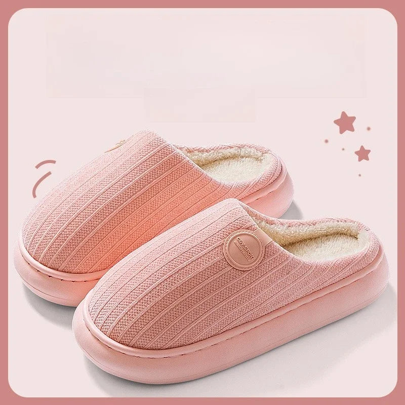 Women's Plush Fleece-Lined House Slippers (Non-Slip)