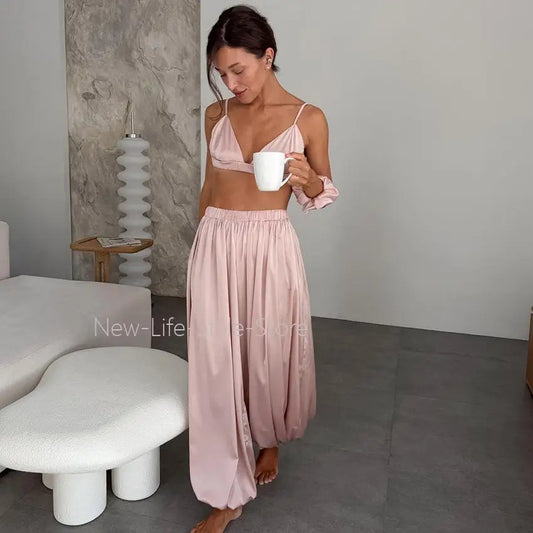 Satin Cami + Pants Pajama Set