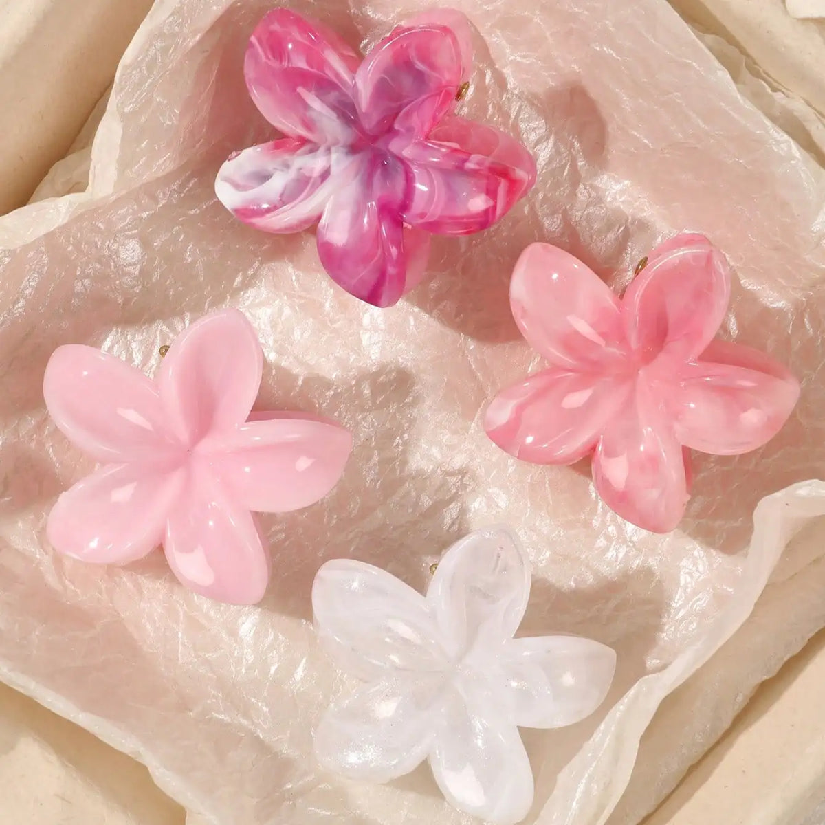 Flower Hair Claw Clips, 4-Pack