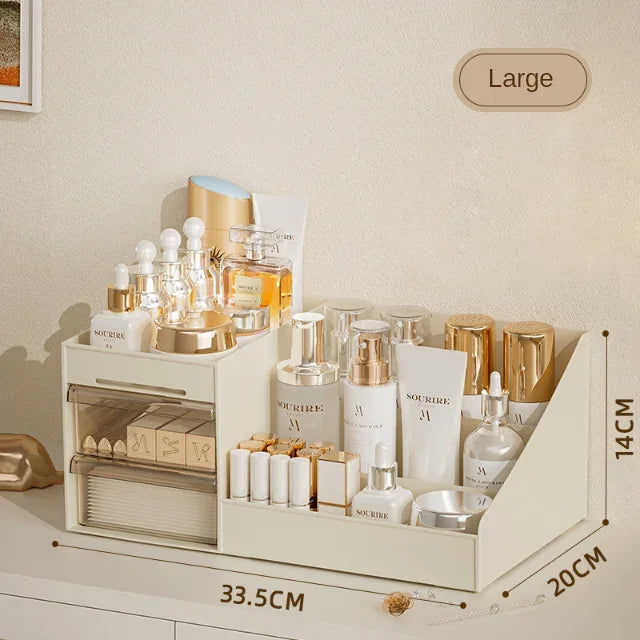 Transparent Multi-Tier Cosmetics Storage Box – Multi-Layer Vanity Organizer with Drawers