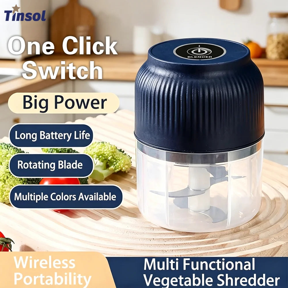 Mini USB Electric Vegetable Chopper – Rechargeable One-Touch Mini Food Processor