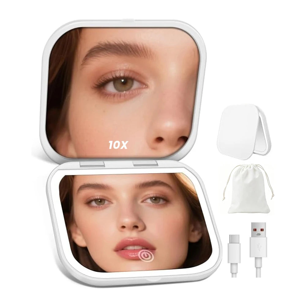 3-Color LED Vanity Mirror with 10X Magnification
