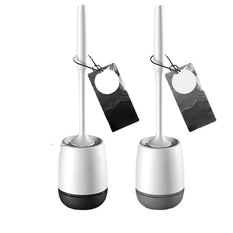 Black Wall-Mounted Silicone Toilet Brush Set