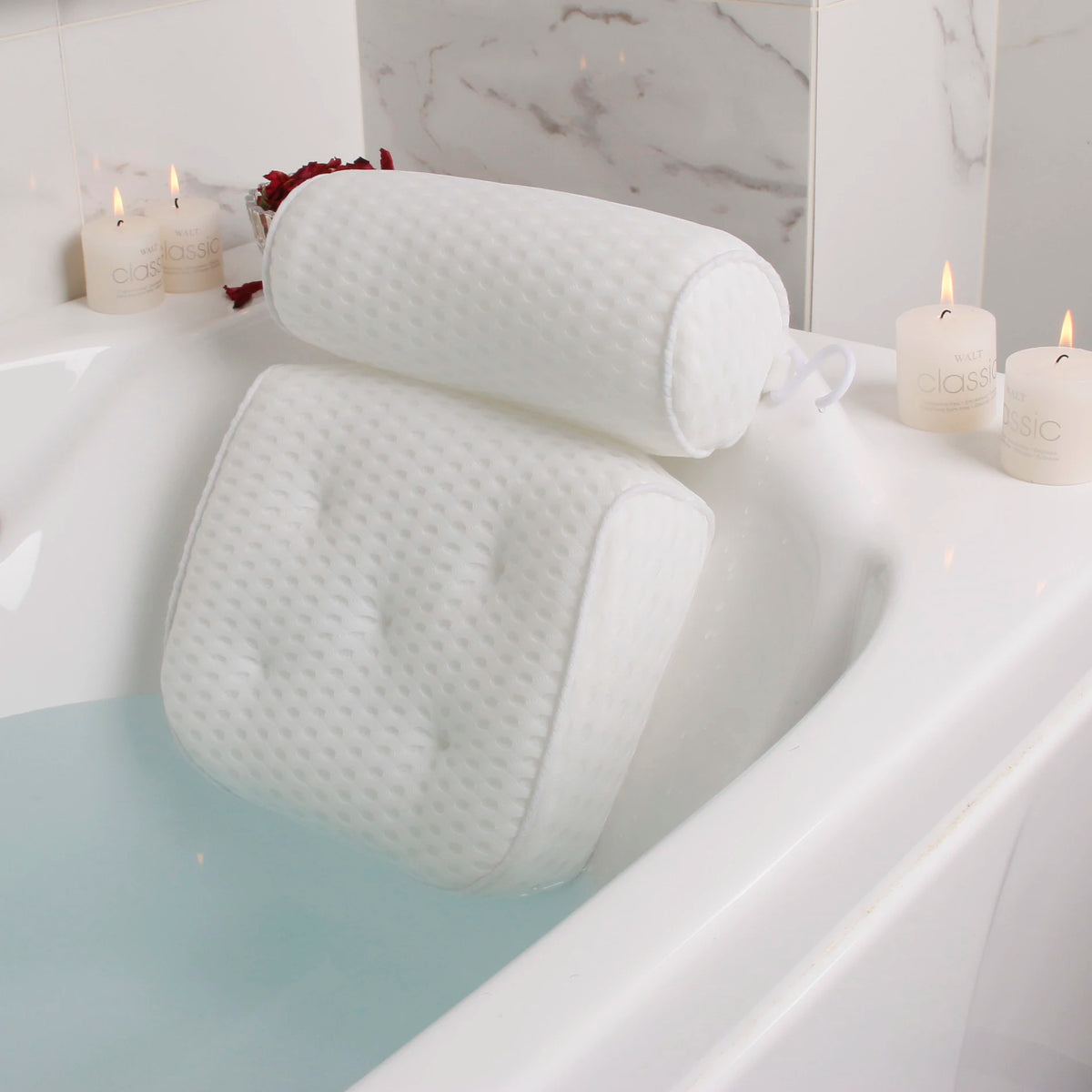 Air Mesh Bath Pillow with Suction Cups – Ergonomic Spa Support