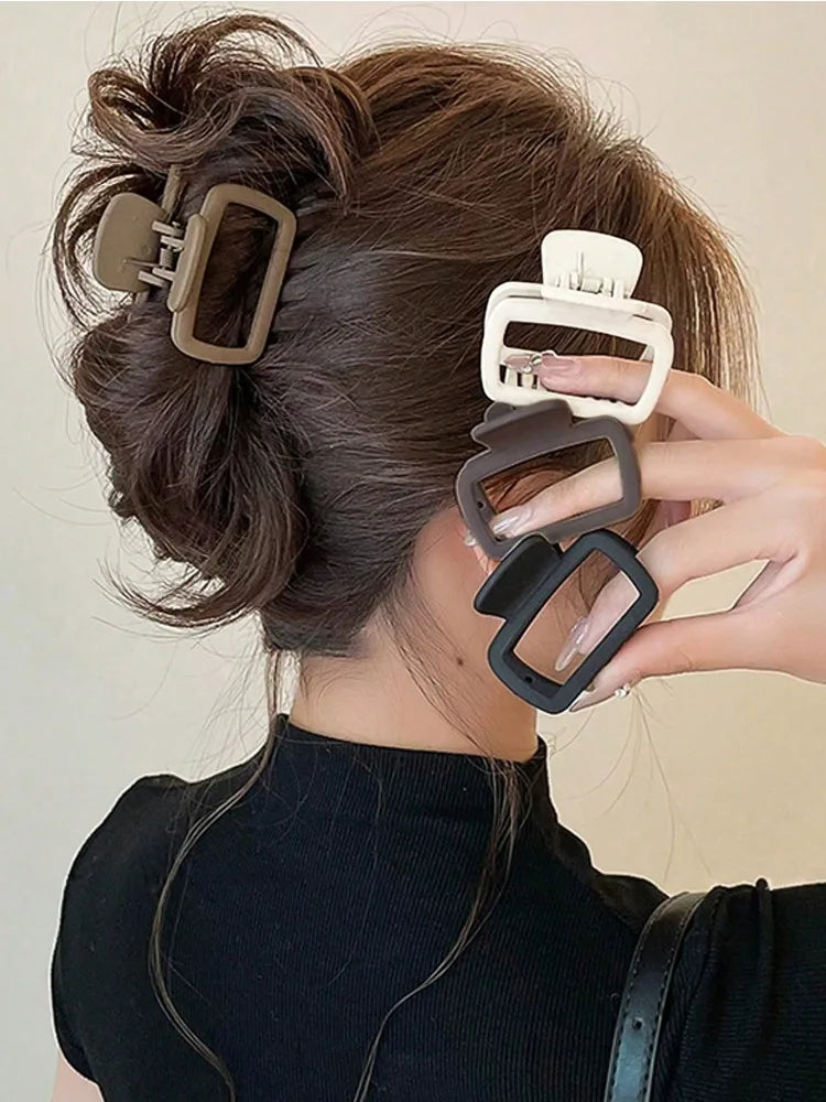 Square Hair Claw Clips, 4-Pack