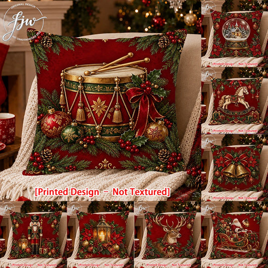 Vintage Christmas Throw Pillow Covers 18x18, Set of 4