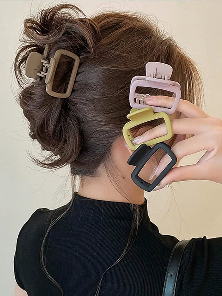 Square Hair Claw Clips, 4-Pack