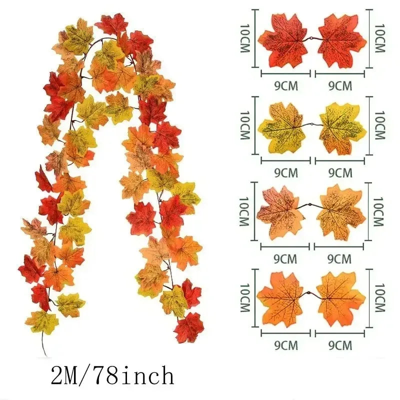 Artificial Fall Maple Leaf Garland – 2M