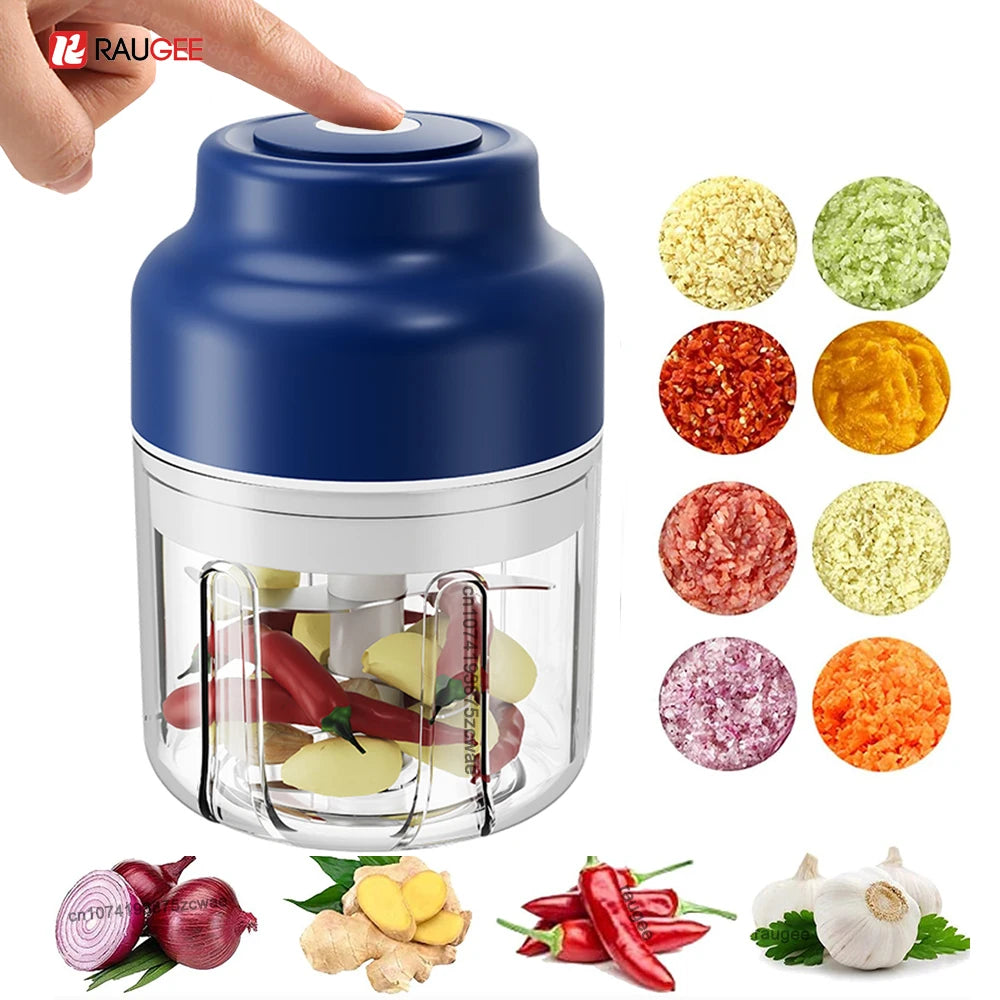 Mini USB Electric Vegetable Chopper – Rechargeable One-Touch Mini Food Processor