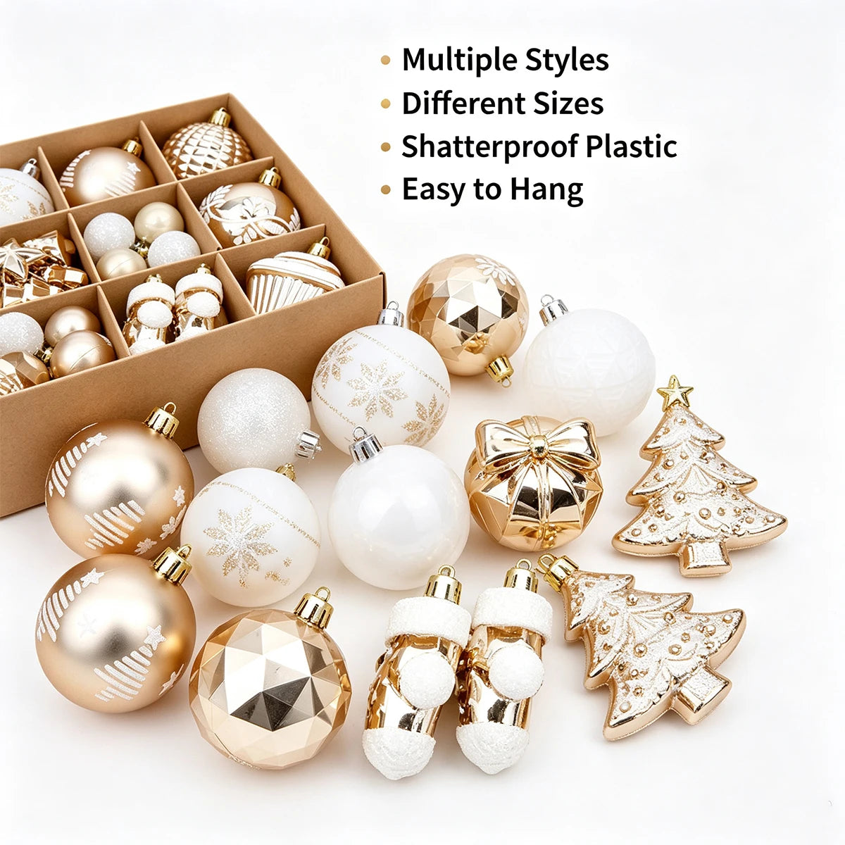 42-Piece Shatterproof Christmas Ornament Set