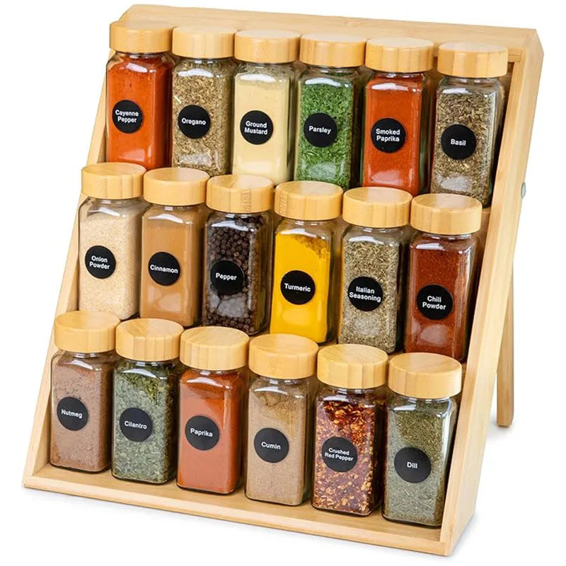 Bamboo Spice Rack Drawer Organizer