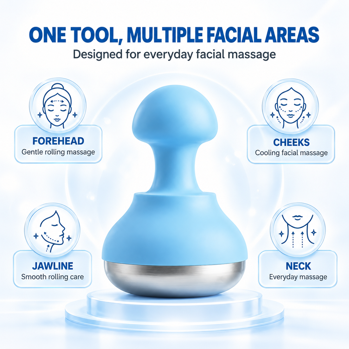 CozyGlow Stainless Steel Facial Ice Roller – Depuff & Glow
