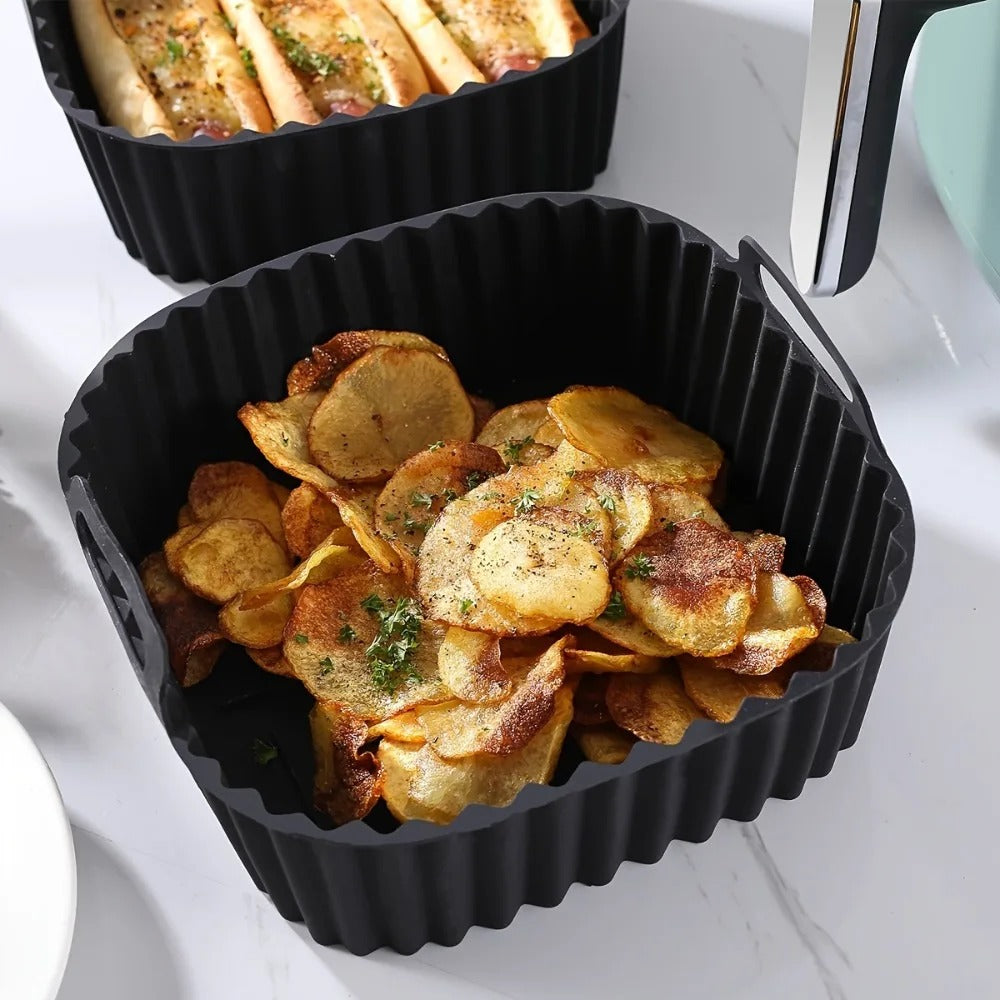 CozyGlow Reusable Silicone Air Fryer Liners (2-Pack)