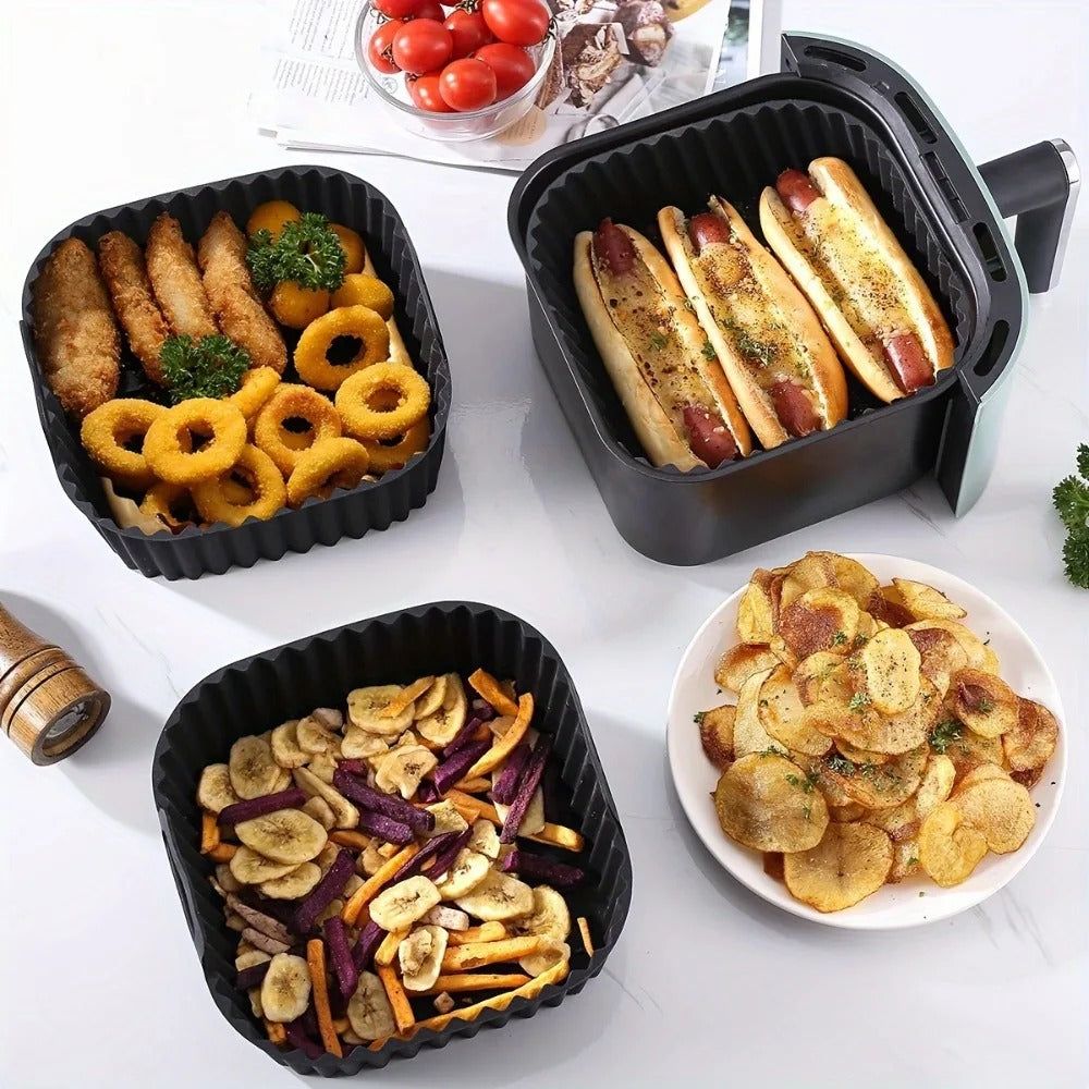 CozyGlow Reusable Silicone Air Fryer Liners (2-Pack)