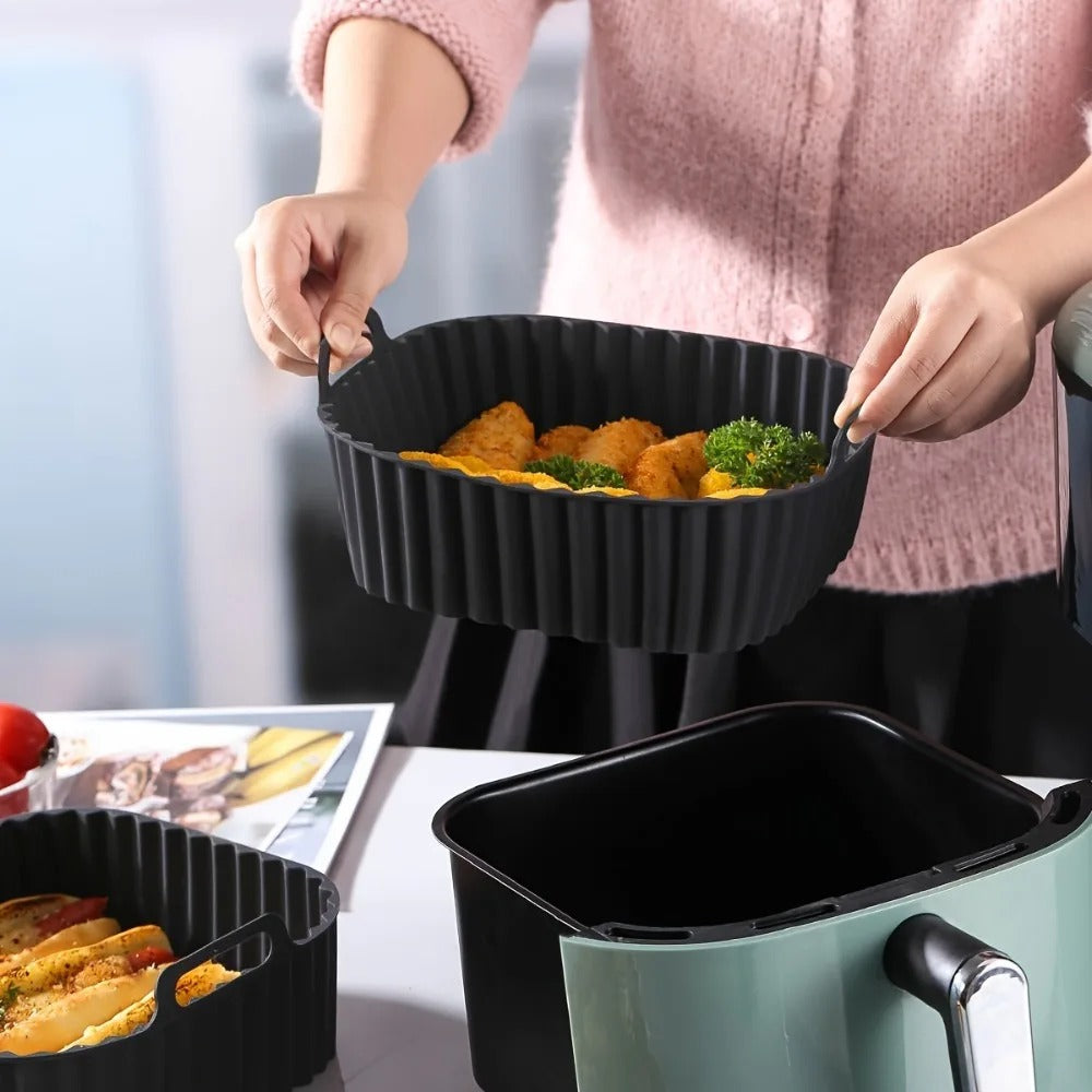 CozyGlow Reusable Silicone Air Fryer Liners (2-Pack)