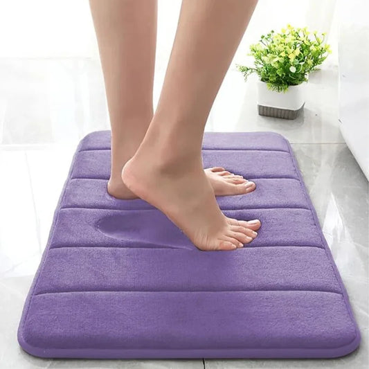 Memory Foam Bath Mat – Striped Non-Slip