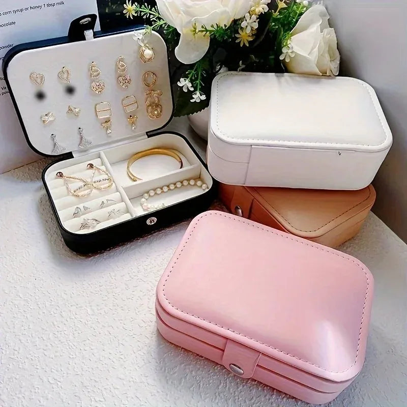 Pink Earring Storage Organizer Box – Small Portable Jewelry Case