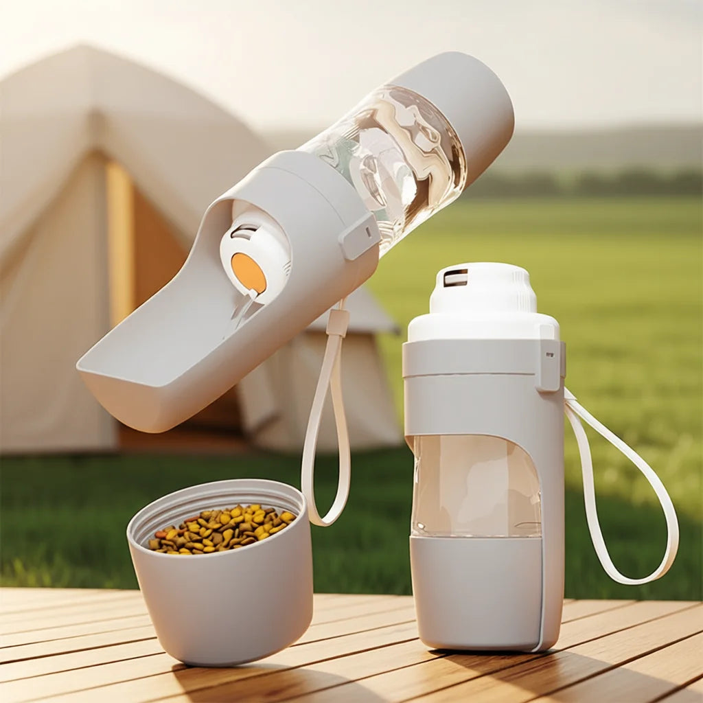 Portable Pet Water Bottle with Bowl