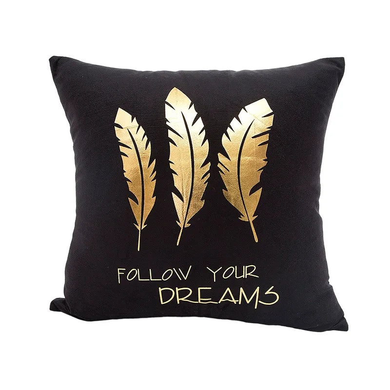 PV Velvet Bronzing Feather Pillowcase
