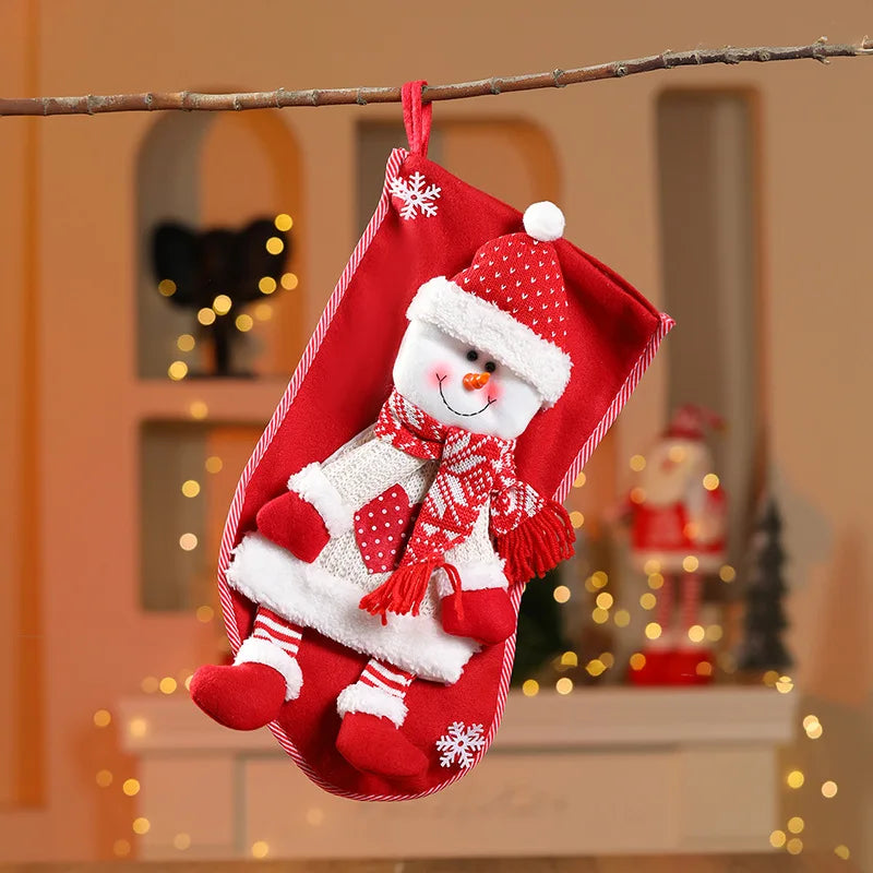 Red & White Knit Christmas Stocking