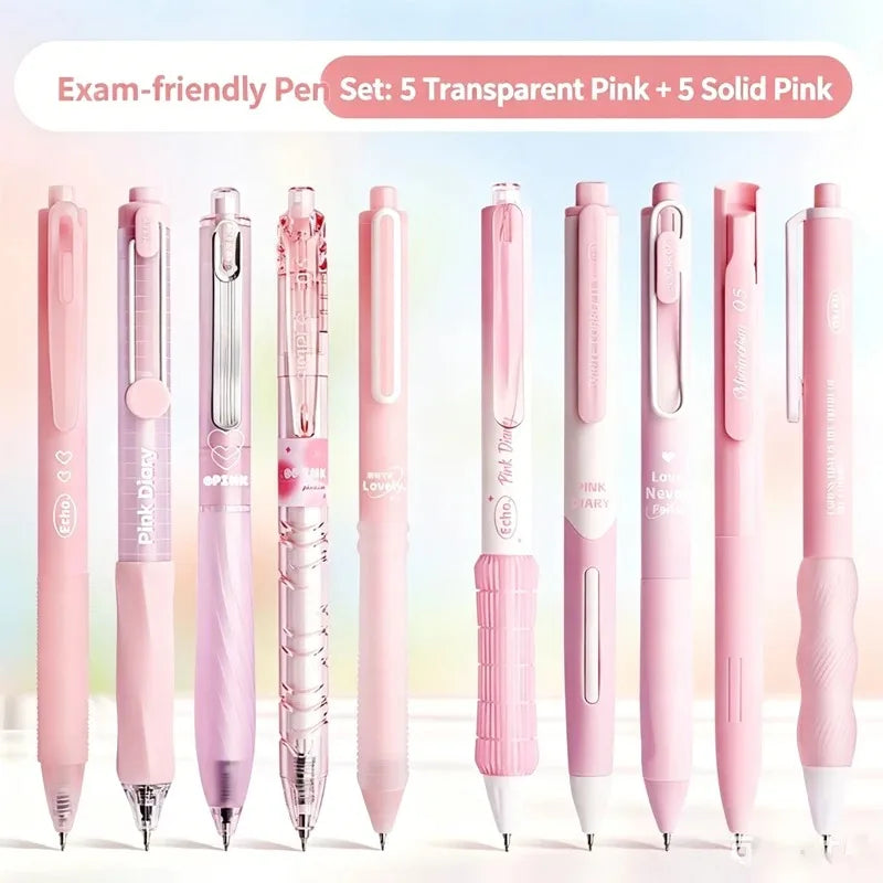 Retractable Gel Pens 10pcs Black Ink
