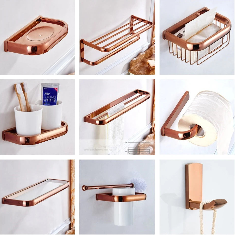 Rose Gold Brass Wall-Mounted Soap Dish Holder
