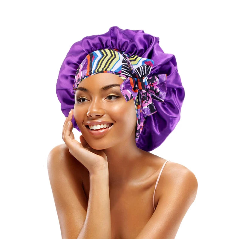 Satin Sleep Bonnet with Wide Stretch Ties