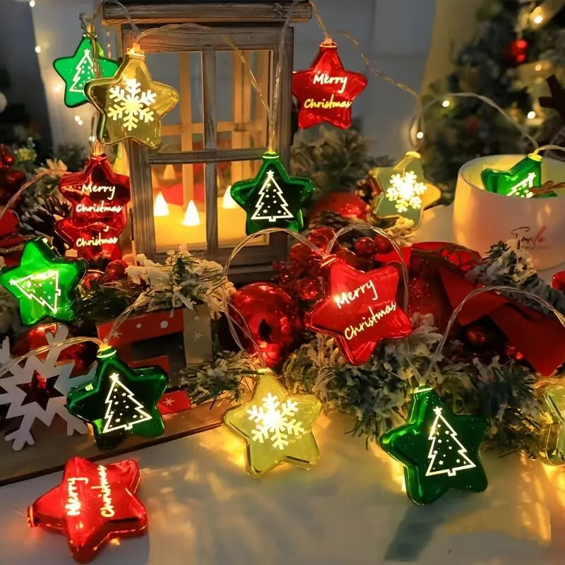 Snowflake LED String Lights (Warm White, Battery)