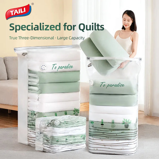TAILI Hanging Vacuum Storage Bags – Space Saver for Clothes