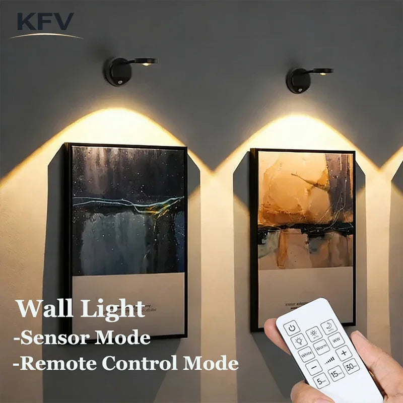 Wireless 3-Color LED Wall Spotlight